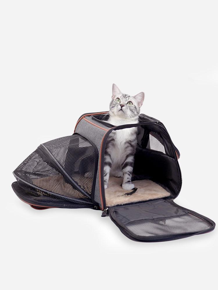 Cat carrier Expandable Pet travel Airline approved Shoulder Straps | Purrpy