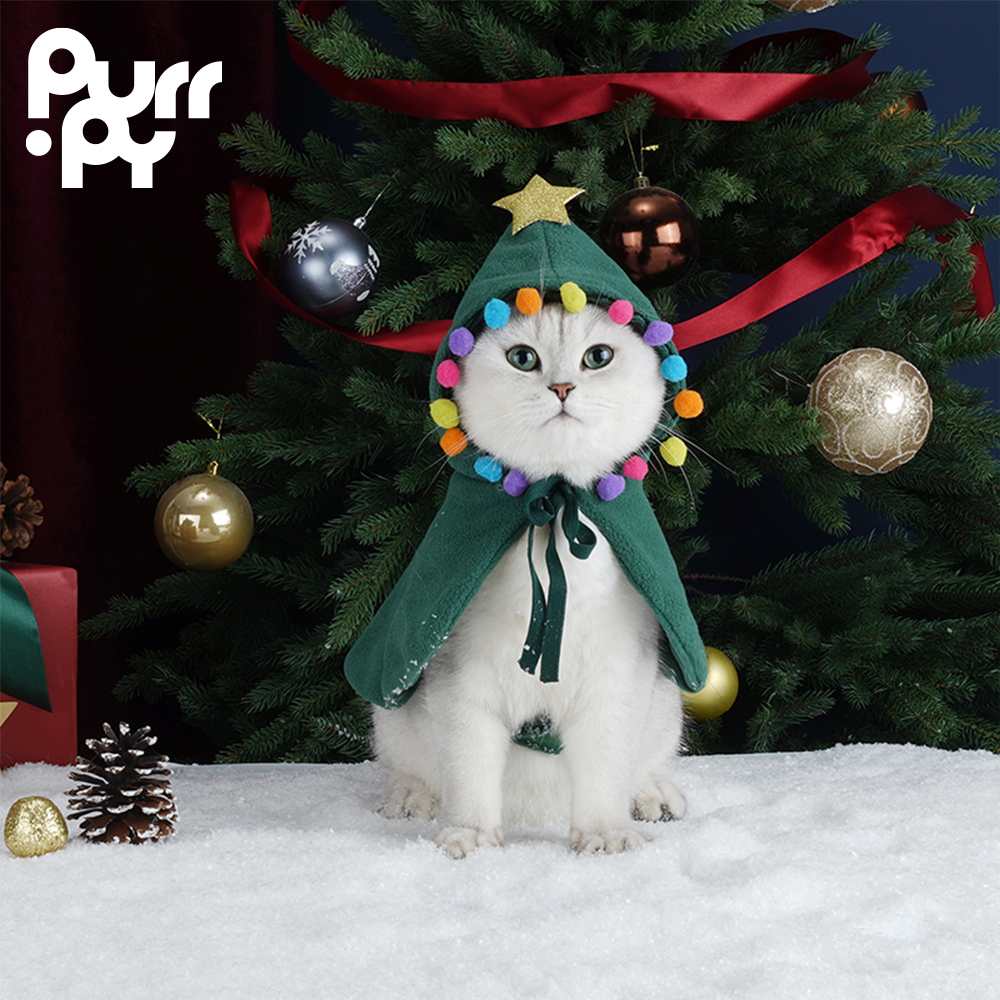 Pet cloak Christmas decoration Pet Christmas costume Cat's clothes | Purrpy purrpy Pet cloak Christmas decoration Pet Christmas costume Cat's clothes | Purrpy purrpy