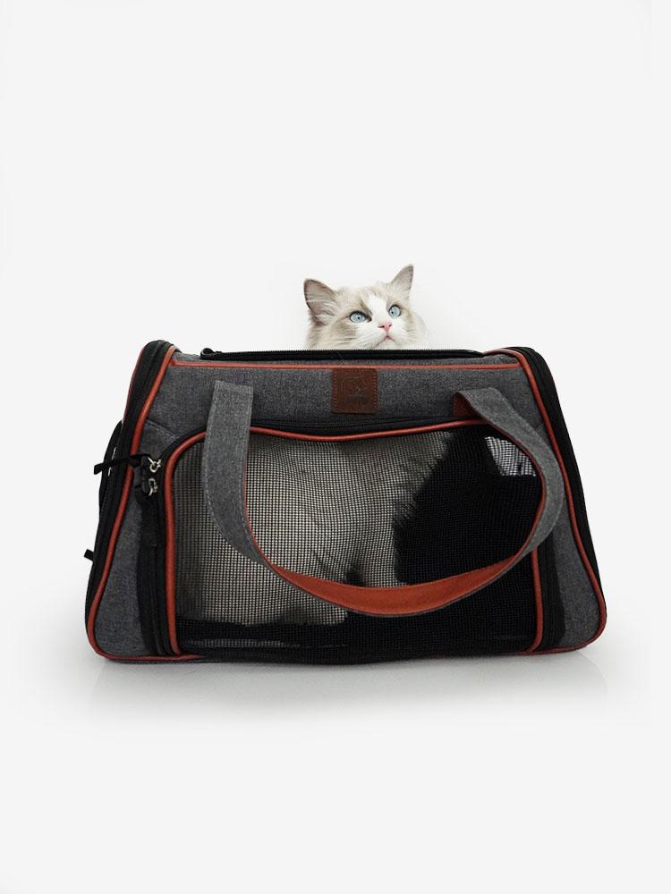Cat carrier Pet bag Ventilated Safe Foldable Travel on plane Puppy available | Purrpy